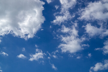 Beautiful summer blue sky with white clouds.