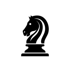 Chess Knight Horse Stallion Statue Sculpture silhouette logo design