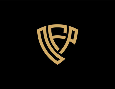 OFP creative letter shield logo design vector icon illustration