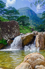 beautiful Waterfall, Nature Waterfall Scenery Green knuckles mountain sri lanka