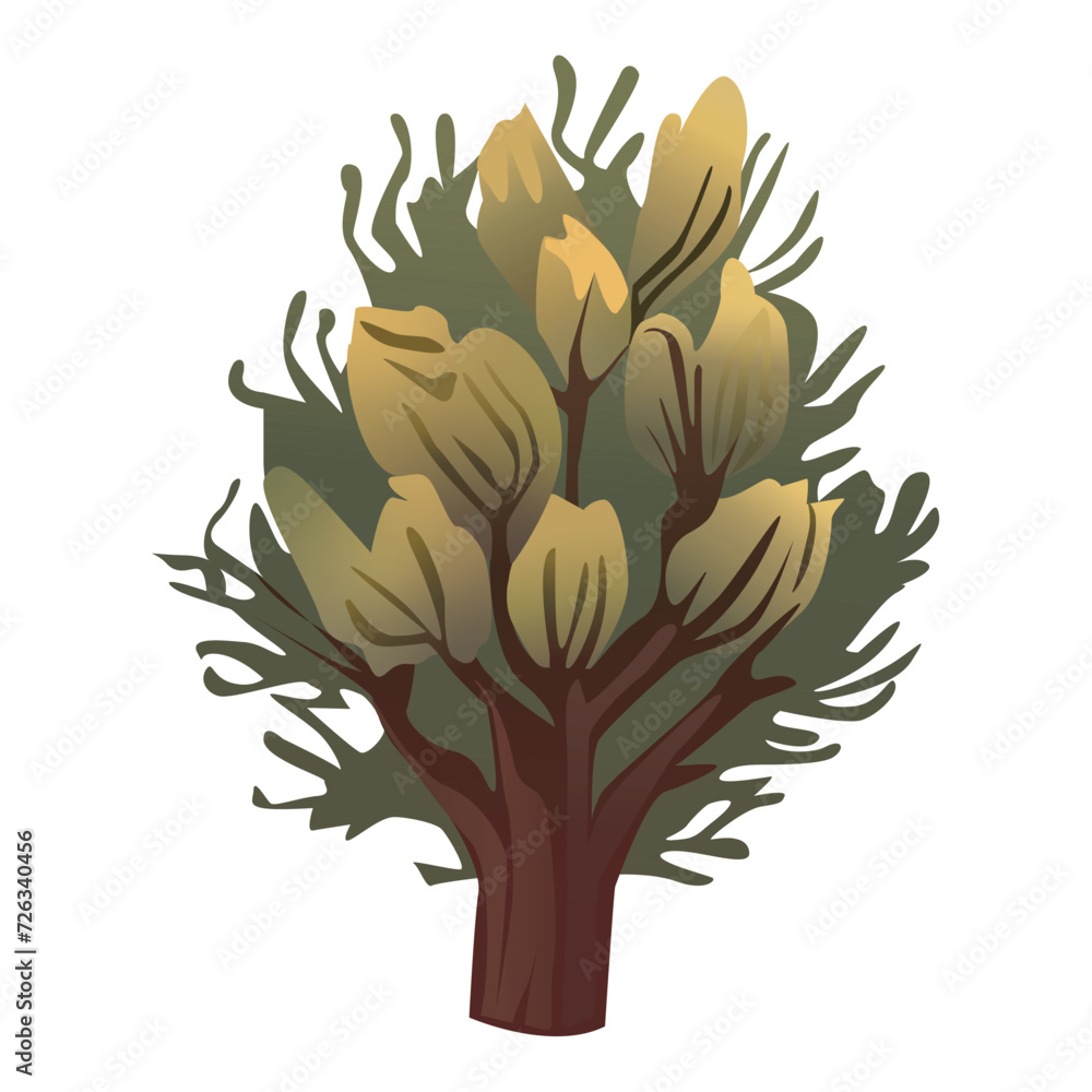 Aufkleber tree elements of colorful set. showcasing of the heart of the forest, where creative design and cart