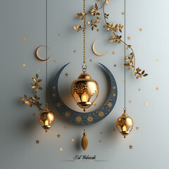 Ramadan beautyful lanterns background for Eid