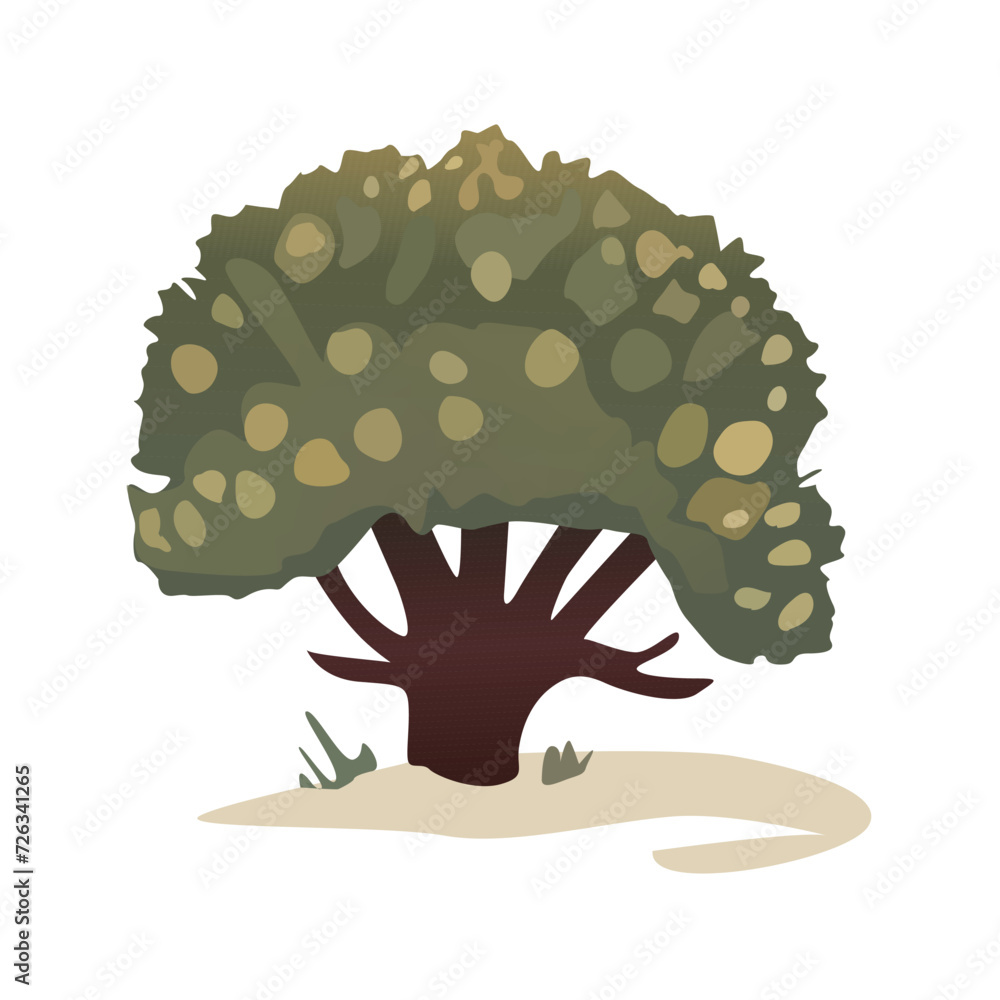 Aufkleber tree elements of colorful set. this image expertly combines a forest tree as a nature element with a