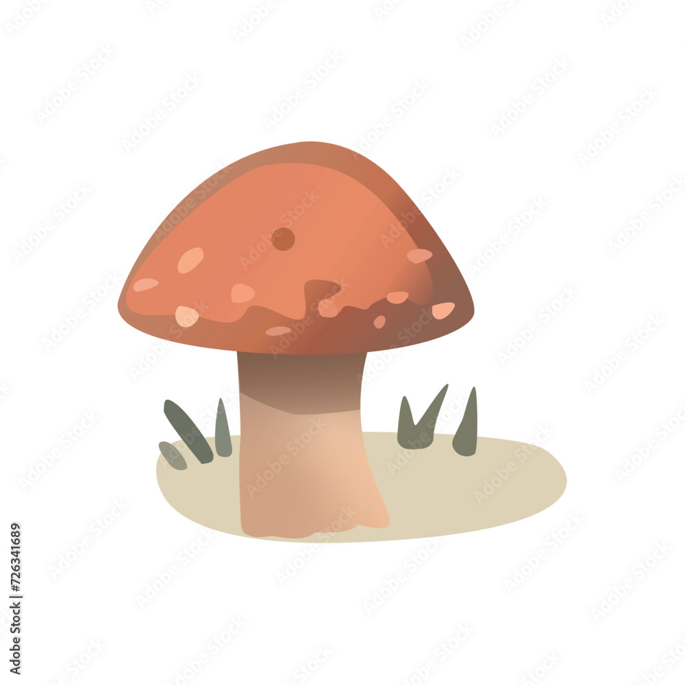 Aufkleber mushroom element of colorful set. this image expertly combines a mushroom as a nature element with a