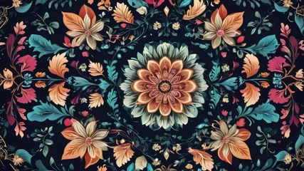 Fototapete Seamless pattern with flowers, Seamless pattern with flowers, Floral pattern wallpaper, colorful flower pattern, seamless floral pattern background, © Tilak