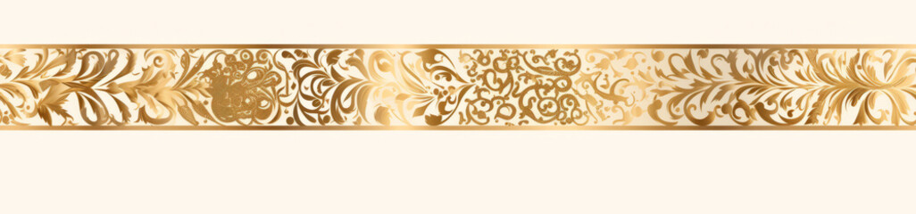 Elegant golden floral pattern on beige background for luxury design