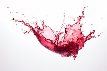 Dynamic pink liquid splash isolated on white background