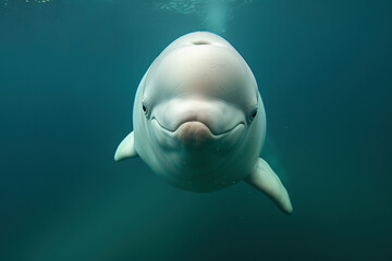 Friendly Dolphin Smiling in Clear Blue Ocean Waters