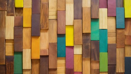 colorful wooden background, Wallpaper texture black wood wall background Colorful wooden blocks aligned.