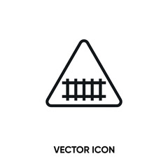 Rail road crossing cross signal vector icon. Modern, simple flat vector illustration for website or mobile app. Traffic sign or train track symbol, logo illustration. Pixel perfect vector graphics	
