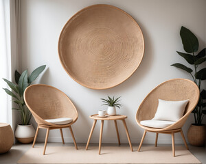 Rattan chair and table