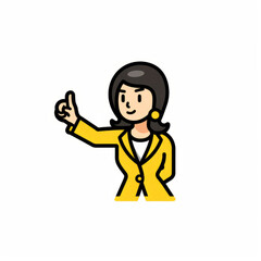 Professional woman presenting point in business attire illustration