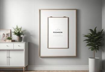 Poster frame in living room mockup