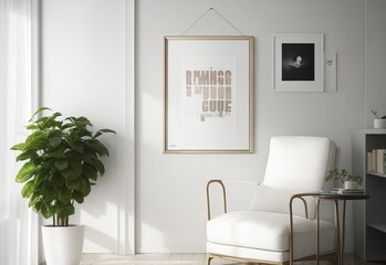 Poster frame in living room mockup