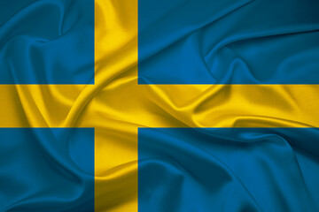 Flag Of Sweden, Sweden flag, National flag of Sweden. fabric flag of Sweden.