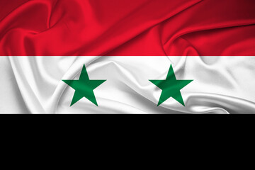 Flag Of Syria, Syria flag, National flag of Syria. fabric flag of Syria.