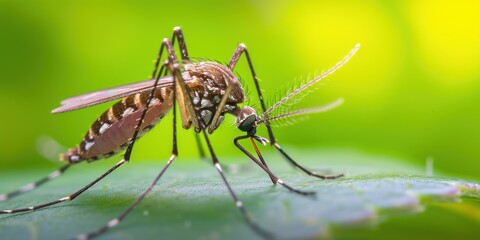 Close-up of Mosquito on Leaf