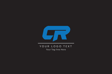 Creative letter CR typographic minimal logo