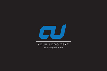 CU or UC Alphabet Letters Logo Monogram