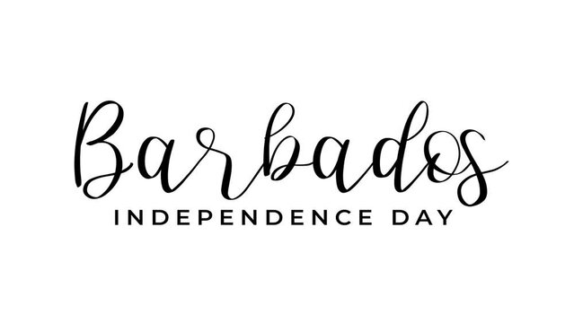 Happy Barbados Independence Day Lettering Text Animatio. Celebrate Barbados National Day on 30th of November. Great for celebrating Barbados Day.