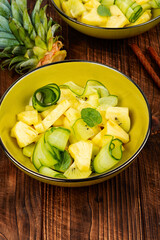 Delicious pineapple and cucumber salad.