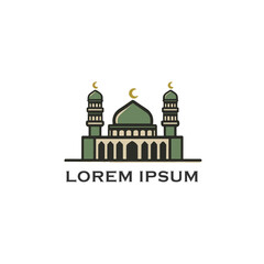 Obraz premium Very simple logo for mosque on Islamic design