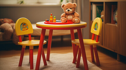 Kids toy on the table in the room