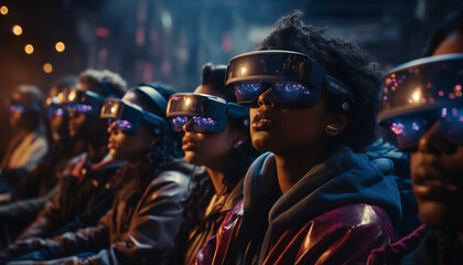 Recreation of young's with virtual reality goggles watching the multiverse