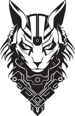 Modern strict logo template of abstract cat or sphinx head. Vector illustration of cat or sphinx for print, poster or logo