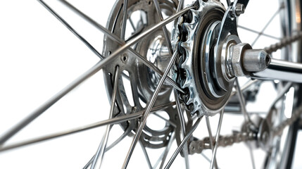 Fototapeta na wymiar Road bike gear and wheel components, national bike month