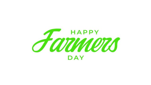 national farmers day animated text. 4k video greeting card. gift card. alpha channel.