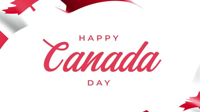 Happy Canada Day Animation with Glass Effect. Happy Canada Day text animation. Great for Celebrations, Ceremonies, Festivals, and greetings. Happy canada day 1st july