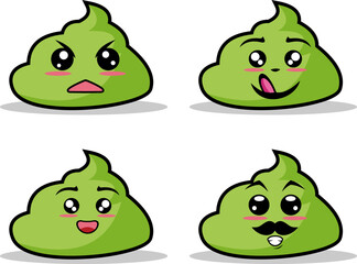 Set of vintage groovy characters and elements for poster of sticker design