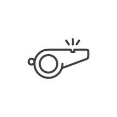 Whistle icon. Vector sign of police and judges. Isolated background.
