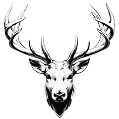 A Simple Tattoo of an Elk - 2D Flat Vector Style