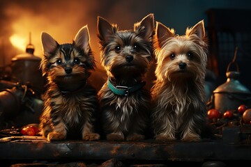 cute puppies portrait 