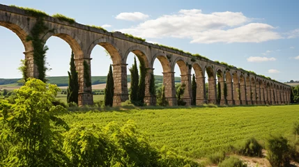 Fototapete Landwasserviadukt Ancient roman aqueduct country