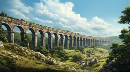 Fototapete Landwasserviadukt Ancient roman aqueduct country
