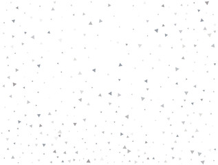 Fototapeta na wymiar Birthday Light silver Triangular glitter confetti background. White festive texture.