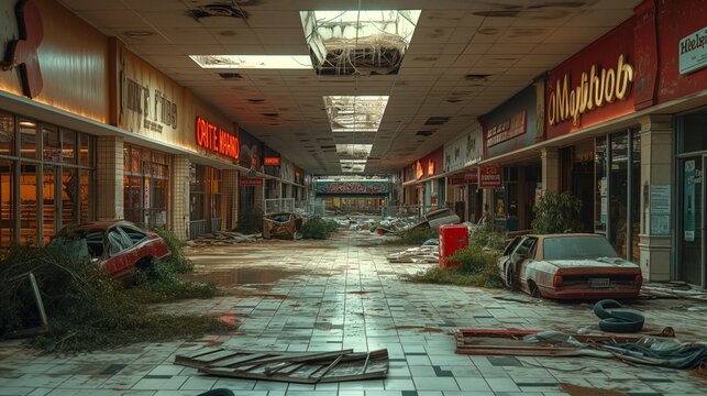 abandoned grocery store destroyed