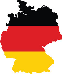 Germany map with flag isolated on white background