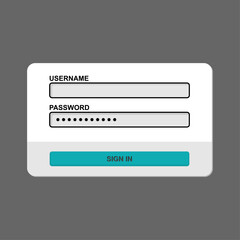 Username and password box. Go on website. Log in to site.
