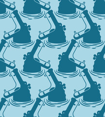 Hippopotamus pattern seamless. Hippo background. Ornament of kids fabric