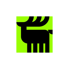 Deer simplified sign. Ethnographic symbol of moose.