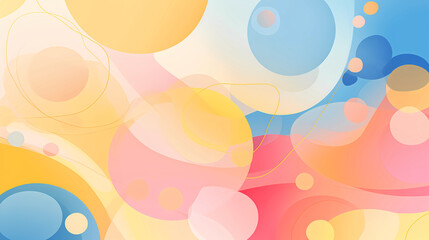Abstract background texture of classic fluids shape style with yellow dominate the background. Blue, pink and orange gradient fluids background. Minimalist concept. Colorful Backdrop. 