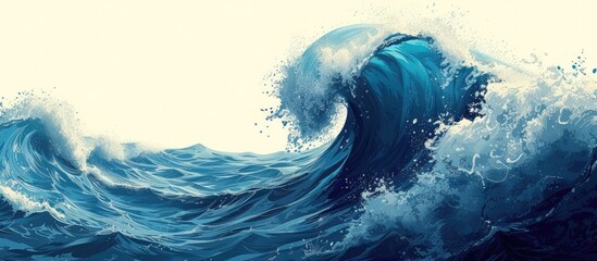 Graphic design, ocean wave illustration