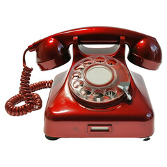 a retro dial telephone isolated on transparent background