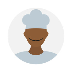 Empty face icon avatar with chefs hat. Vector illustration.