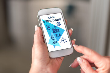 Live streaming concept on a smartphone