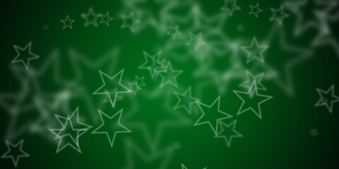 Abstract green background with flying stars © thodonal
